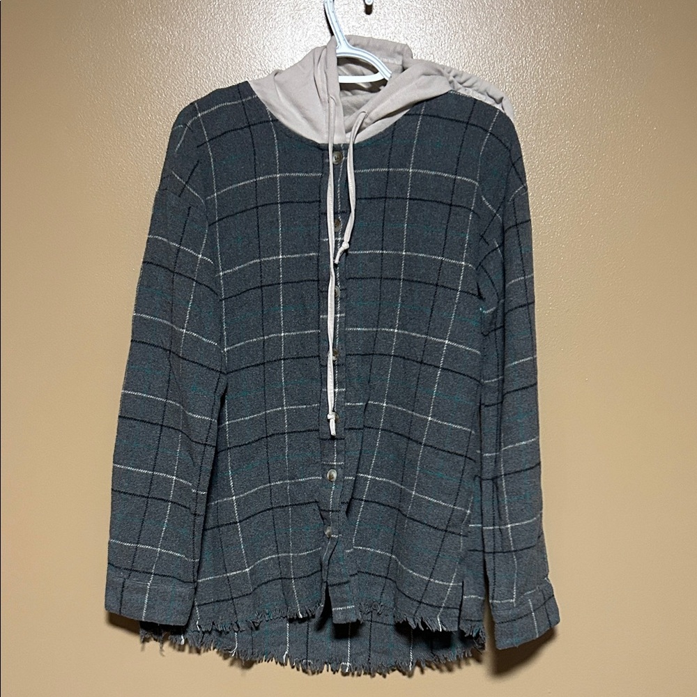 Hem & Thread Checkered Hooded Jacket